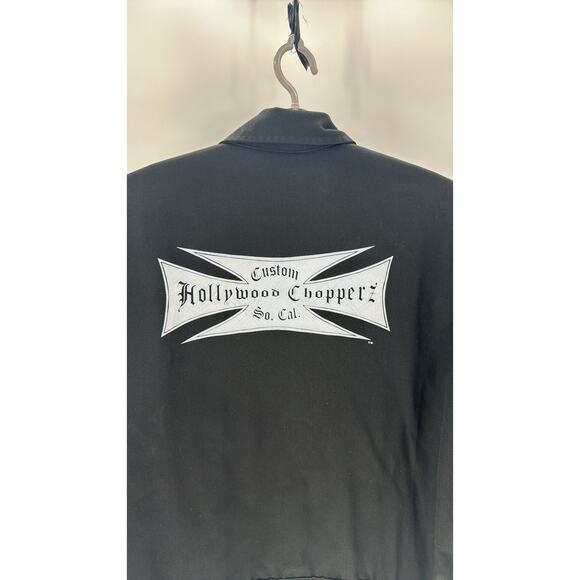Dickies black Hollywood Choppers moto jacket biker grunge alternative size L - Picture 9 of 11